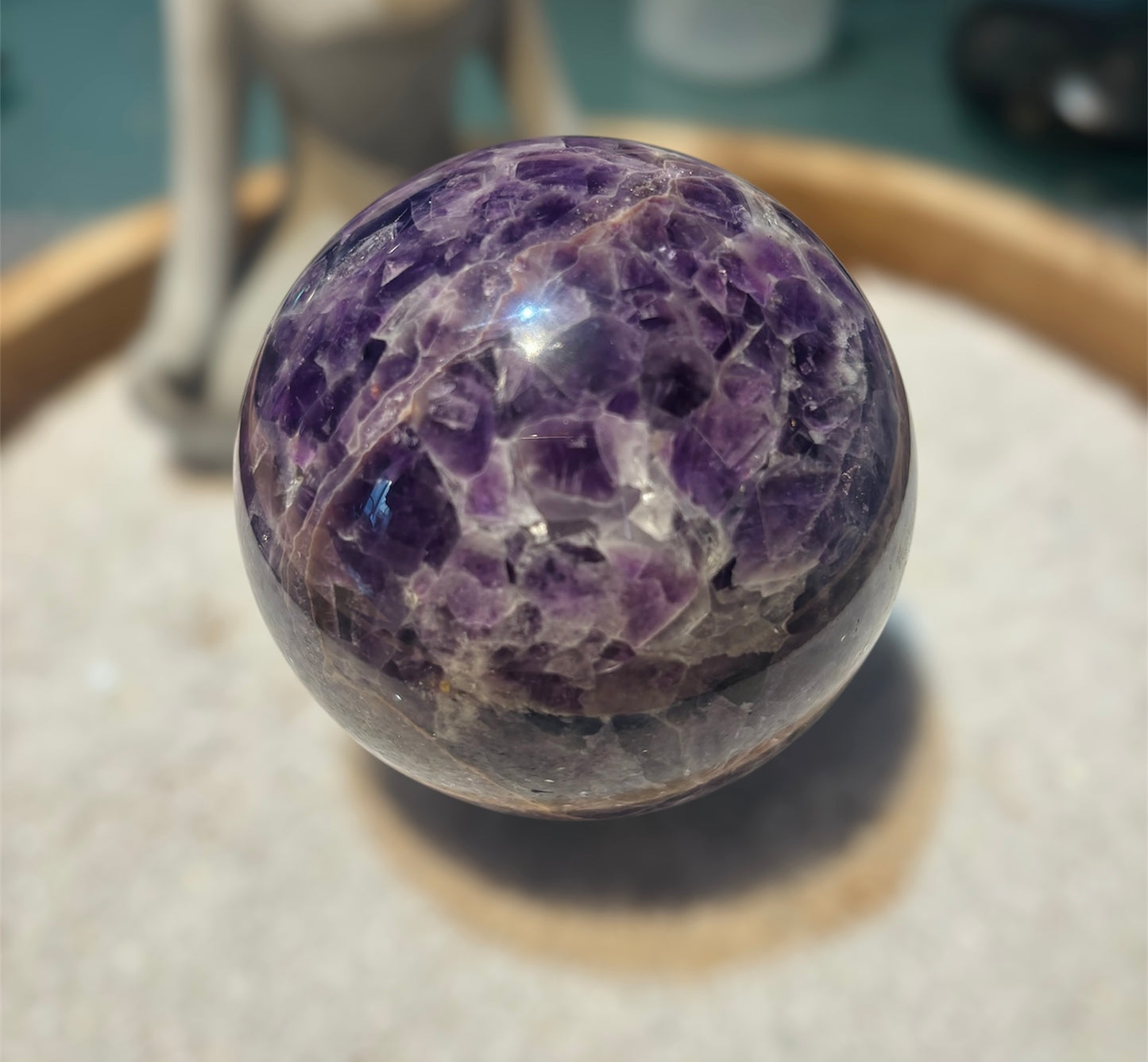 A - Chevron Amethyst Sphere 480g