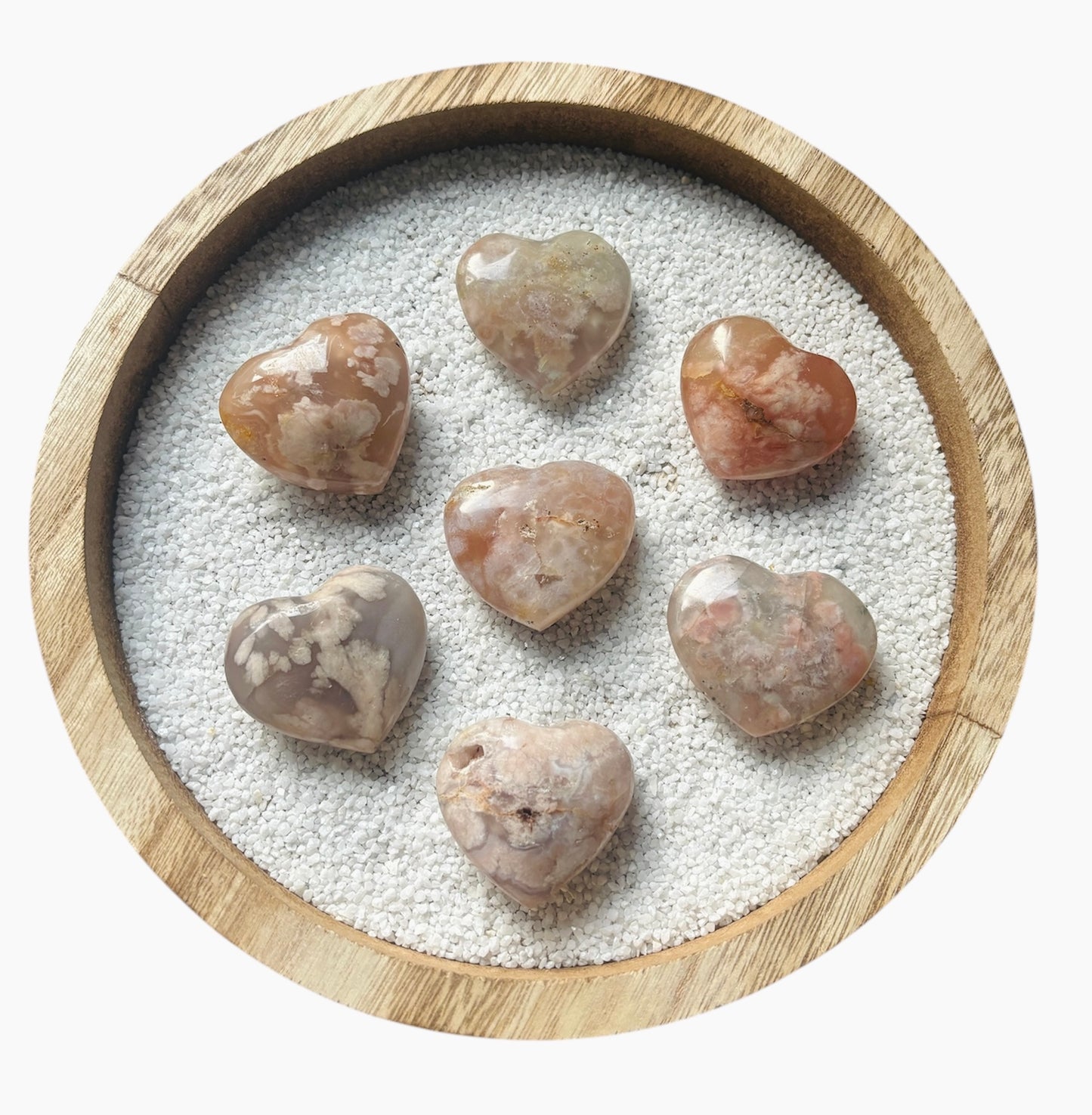 Flower Agate puff heart