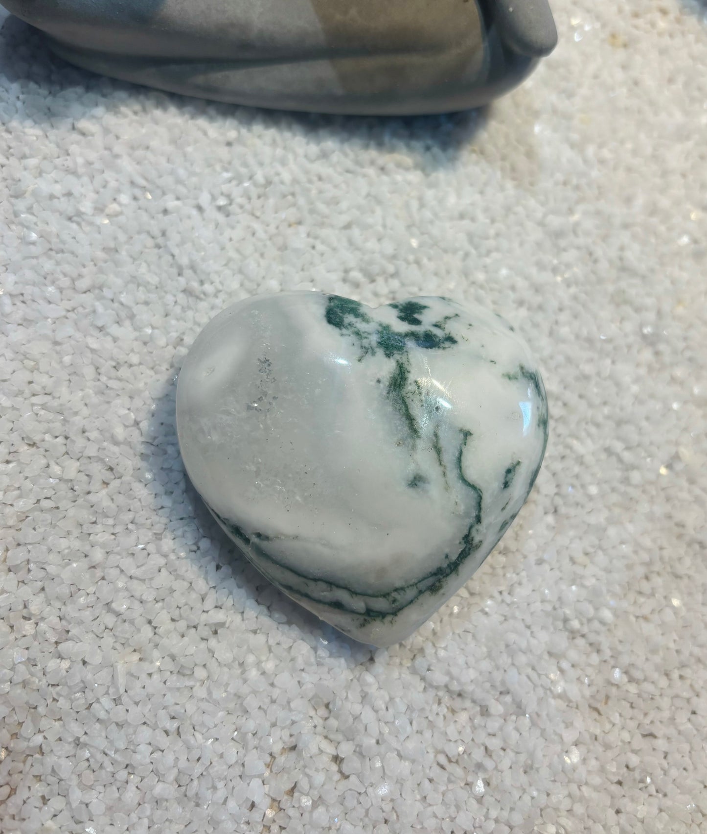 Moss Agate Druzy Heart